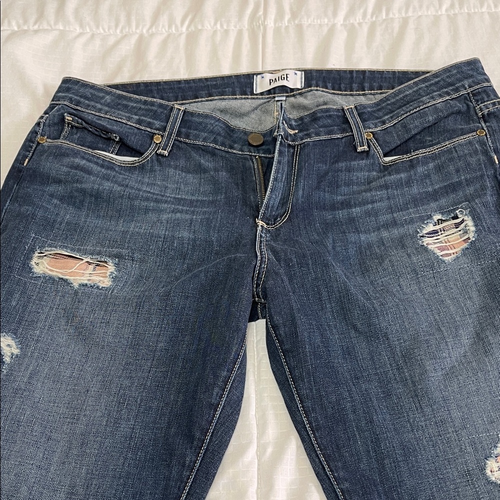 PAIGE Women's Ripped Denim Jeans